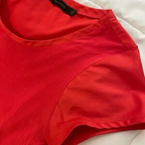 The Limited Red Orange Short Sleeve Blouse